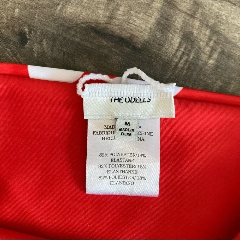 NWOT The Odells Anthropologie Jennifer Reversible Red Geometric Bikini Bottoms M